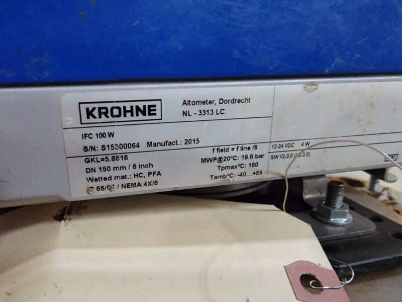 6″ Krohne Flowmeter w. Readout Converter Head