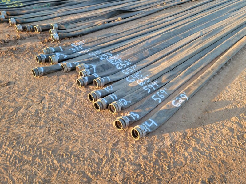 3 Miles of Used 6″ Rubber Nitrile Layflat Hose with Coupler Sets Starting @ $2.50/Ft