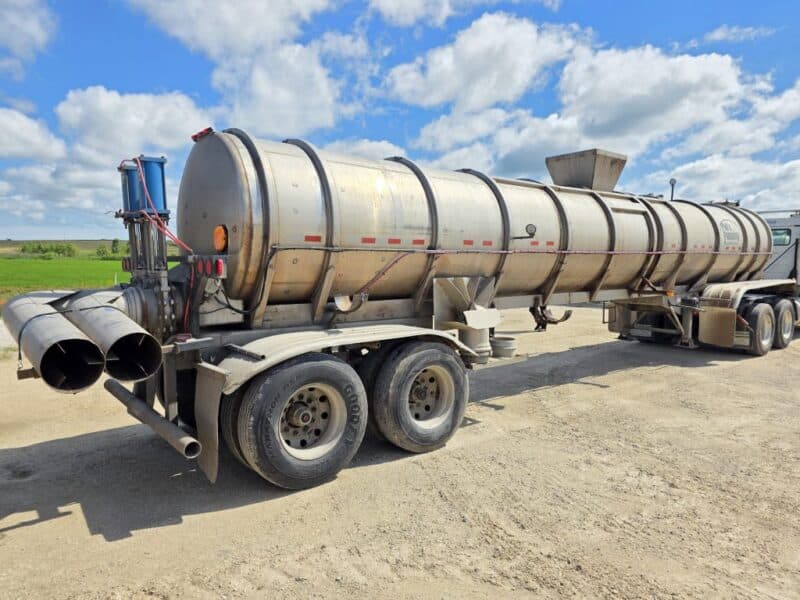 Dual 12″ T-124 1991 Brenner 6000 Gallon Stainless Steel Semi Tanker
