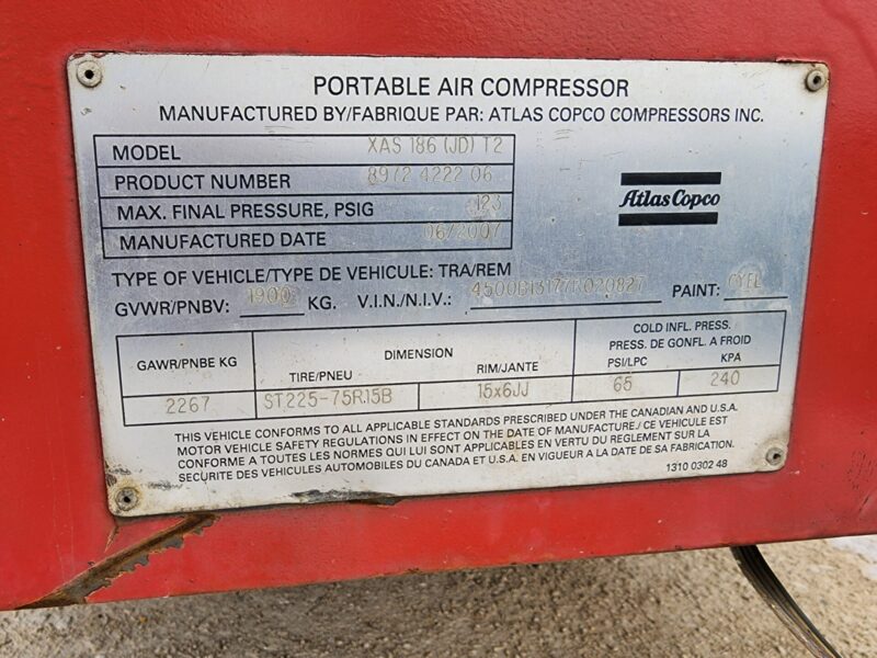 AC-51 2007 375CFM Atlas Copco Air Compressor