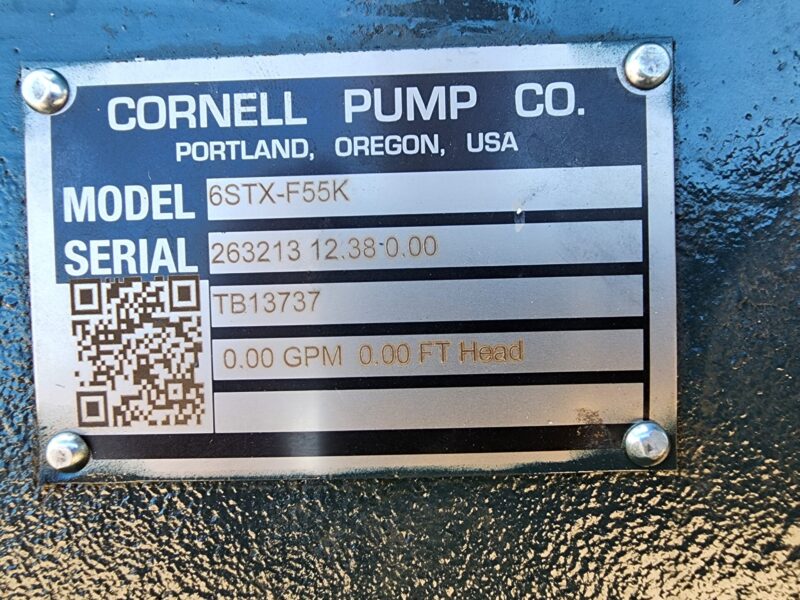 6STX Cornell Trash Pump w. Deutz Engine on Trailer