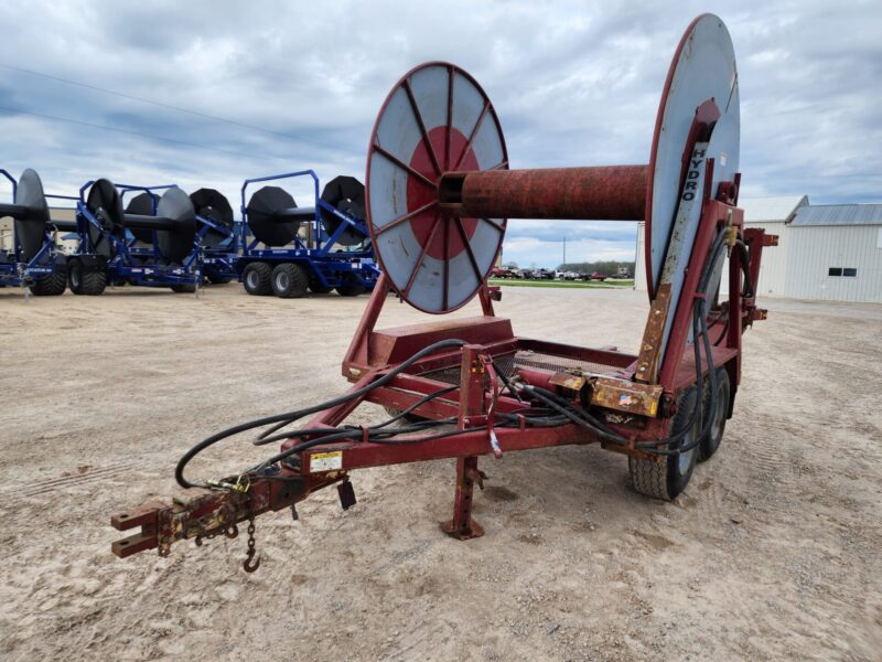 Hydro Engineering Tandem Axle Hose Cart Holds 1 Mile of 6″ Hose.