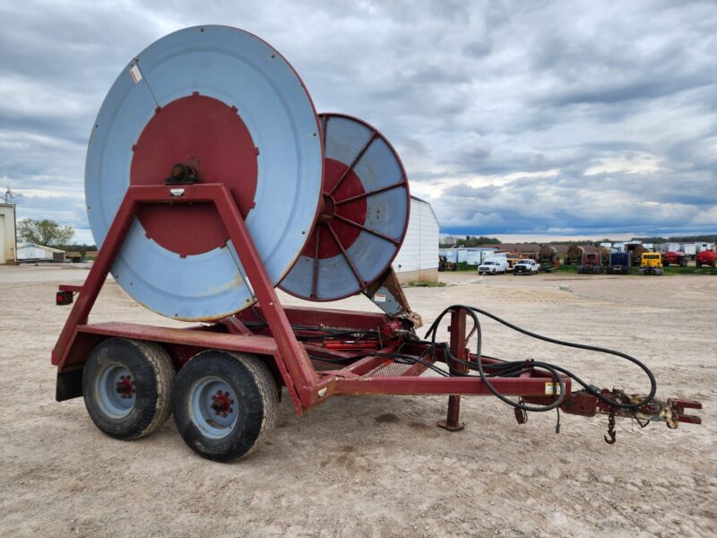 Hydro Engineering Tandem Axle Hose Cart Holds 1 Mile of 6″ Hose.