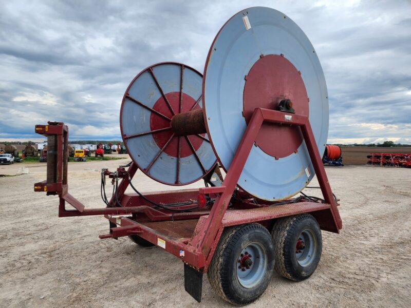 Hydro Engineering Tandem Axle Hose Cart Holds 1 Mile of 6″ Hose.