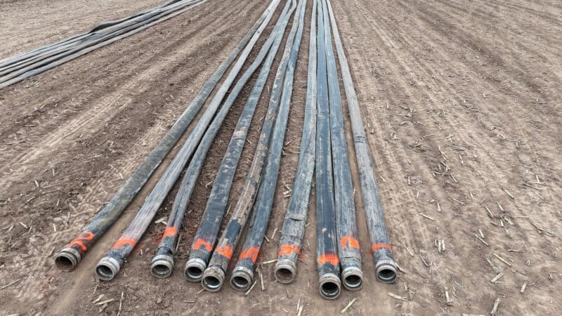 1.25 Miles of 8″ Oasis ETW TPU Supply Hose with Couplers off our pumping crews for sale.