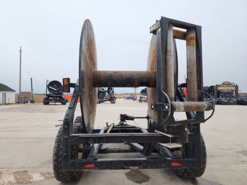 Used Balzer Tandem Axle 9 x 8″ Reel Holds up to 9 hose lengths of 8″ Hose