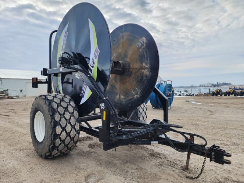 9×8″ Balzer Single Axle Hose Reel Holds 9 lengths of 8″ Hose Hydraulic Drive