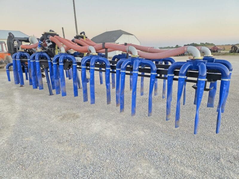 Lightly Used 56′ Dribble Bar w. H.D. 8″ Stinger w. Mini Manifolds to 4″ Hoses