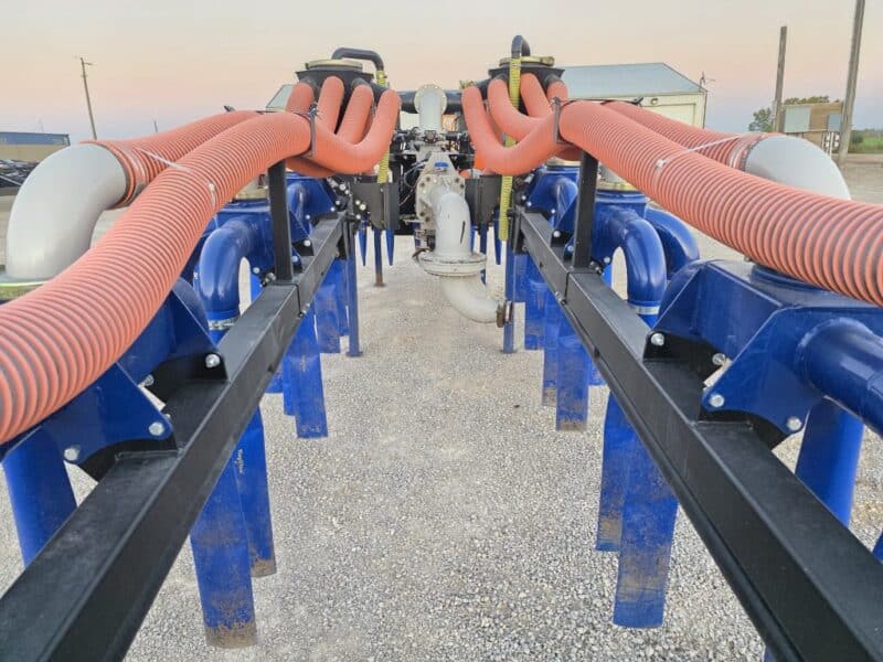 Lightly Used 56′ Dribble Bar w. H.D. 8″ Stinger w. Mini Manifolds to 4″ Hoses