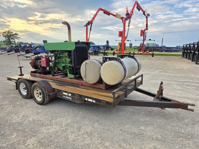 6.8L John Deere Engine Unit w. 4414 Cornell Pump on Trailer.