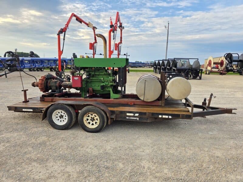 6.8L John Deere Engine Unit w. 4414 Cornell Pump on Trailer.