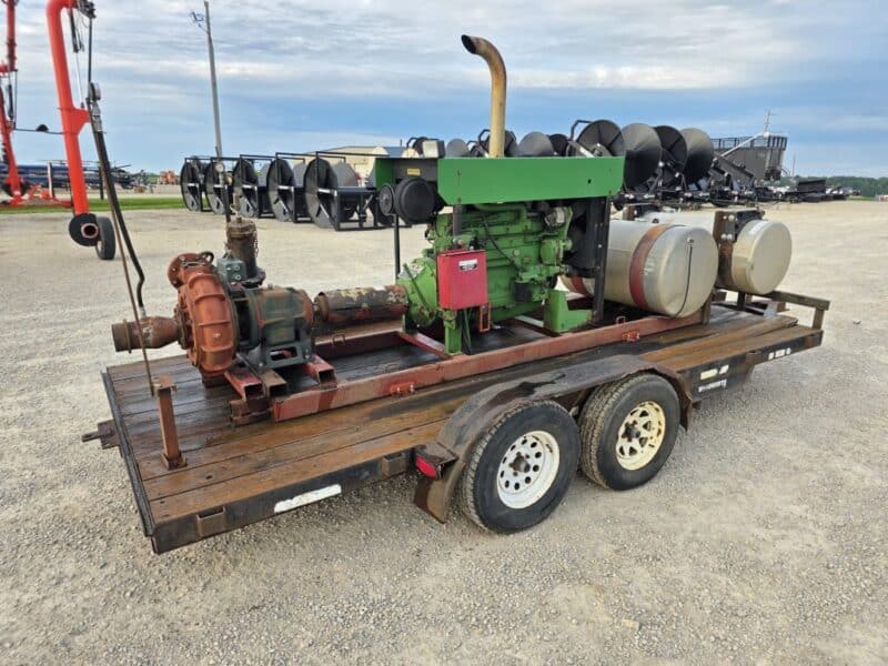 6.8L John Deere Engine Unit w. 4414 Cornell Pump on Trailer.