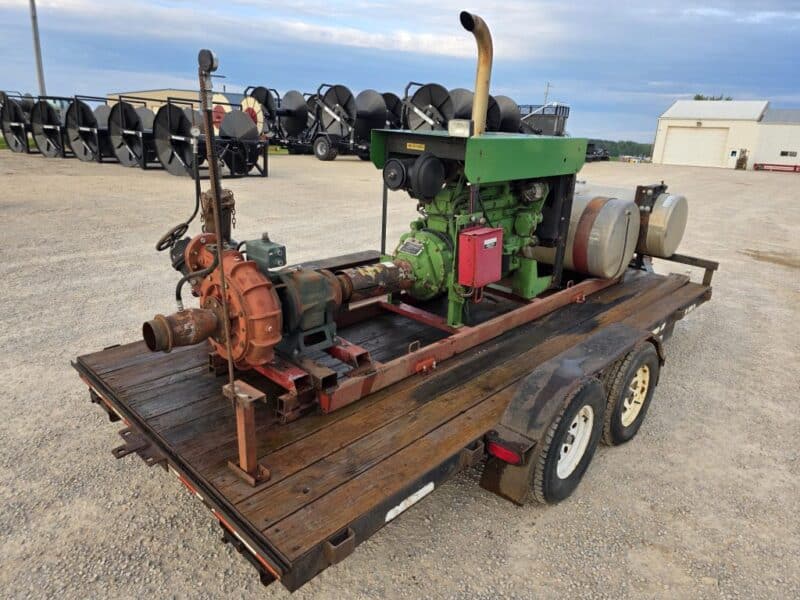6.8L John Deere Engine Unit w. 4414 Cornell Pump on Trailer.