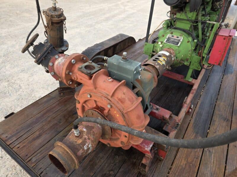 6.8L John Deere Engine Unit w. 4414 Cornell Pump on Trailer.