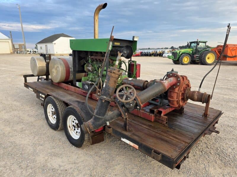 6.8L John Deere Engine Unit w. 4414 Cornell Pump on Trailer.