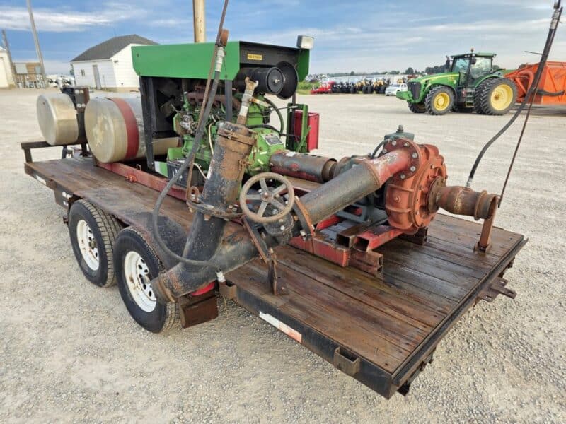 6.8L John Deere Engine Unit w. 4414 Cornell Pump on Trailer.