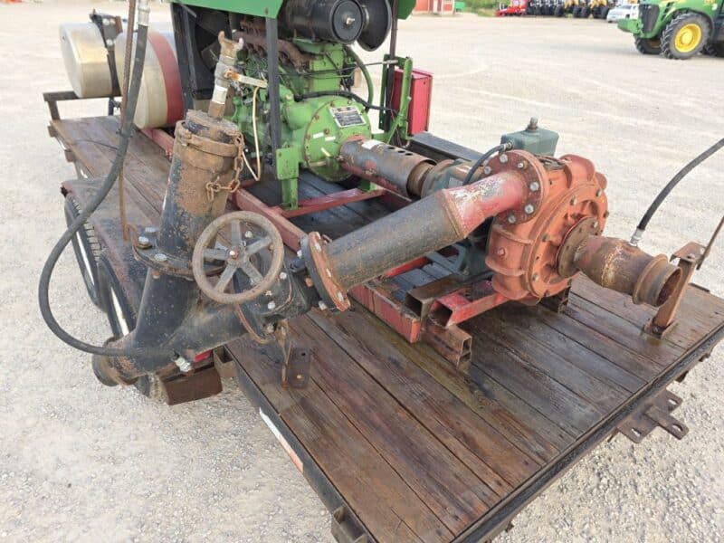 6.8L John Deere Engine Unit w. 4414 Cornell Pump on Trailer.