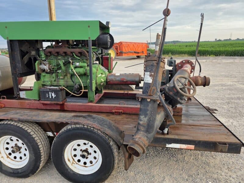 6.8L John Deere Engine Unit w. 4414 Cornell Pump on Trailer.
