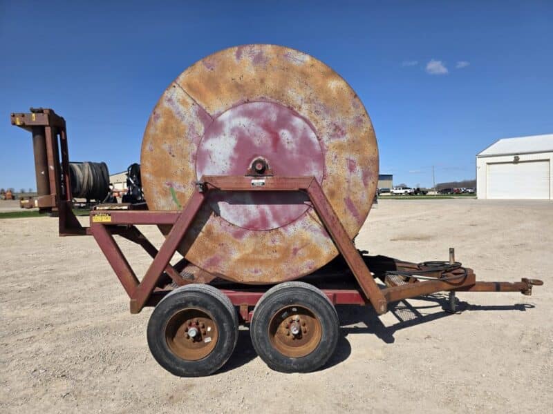 Hydro 8 x 6″ Tandem Axle Hose Cart Holds 1 Mile of 6″.