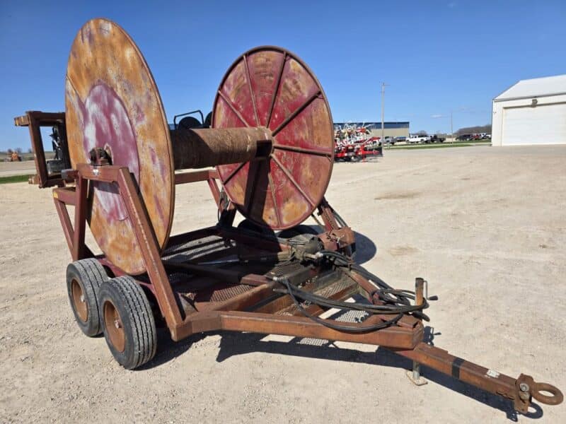 Hydro 8 x 6″ Tandem Axle Hose Cart Holds 1 Mile of 6″.