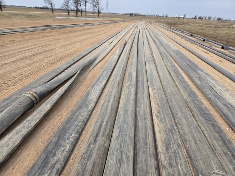 $6.5/ft -> 1.5 miles (12 Sections) of Used 10″ TPU Supply hose w. U.S.Coupling Coupler sets.