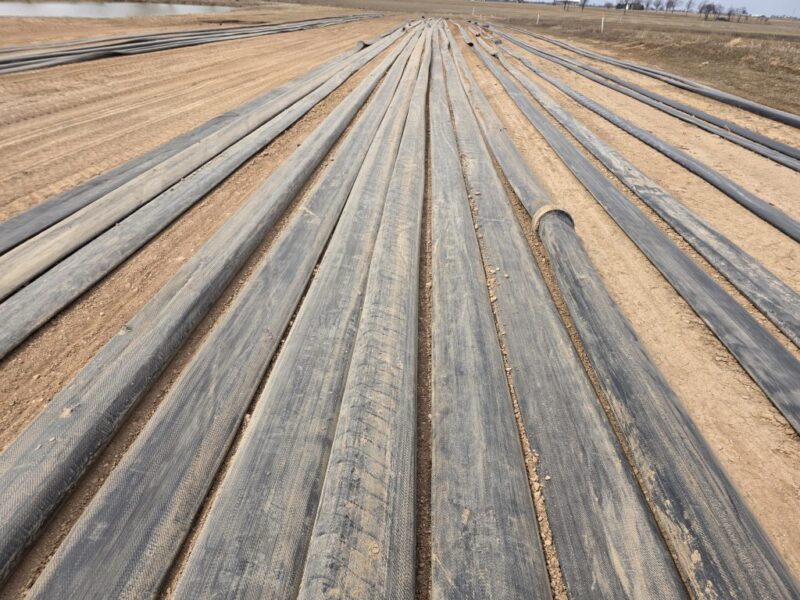 $6.5/ft -> 1.5 miles (12 Sections) of Used 10″ TPU Supply hose w. U.S.Coupling Coupler sets.