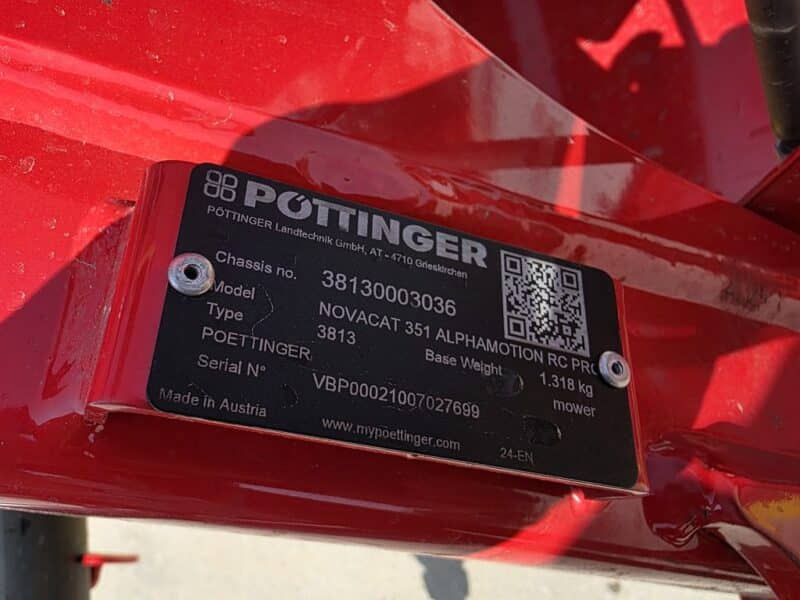Pottinger Front Mower Novacat 351 Alpha Motion w. Rubber Roller Conditioners