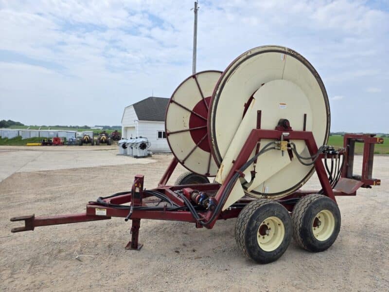 Hydro Tandem Axle Hose Cart. Hydraulic Drive. Holds 1 Mile of 6″