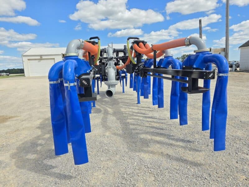 New 48′ Dribble Bar w. H.D. 8″ Stinger w. Mini Manifolds to 4″ Hoses