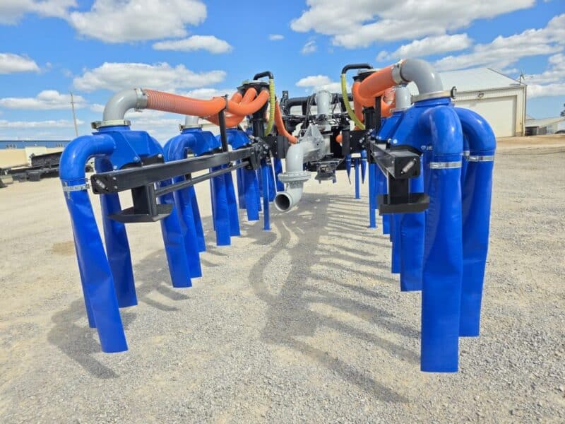 New 48′ Dribble Bar w. H.D. 8″ Stinger w. Mini Manifolds to 4″ Hoses