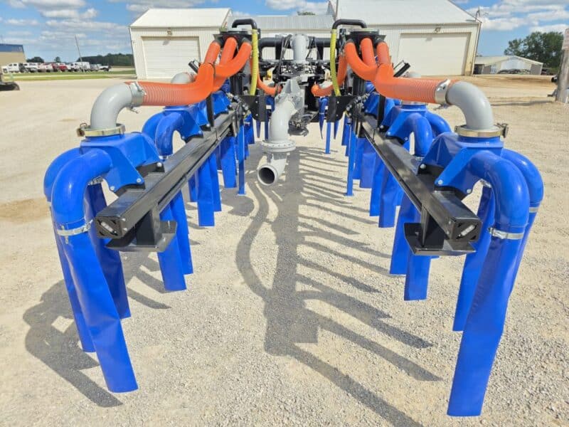 New 48′ Dribble Bar w. H.D. 8″ Stinger w. Mini Manifolds to 4″ Hoses