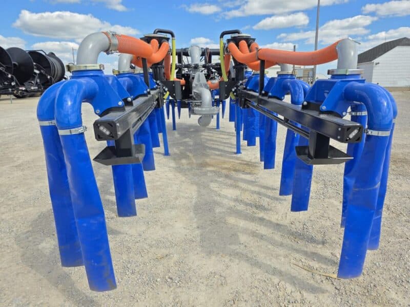 48′ Dribble Bar w. H.D. 6″ Stinger w. Mini Manifolds to 4″ Hoses