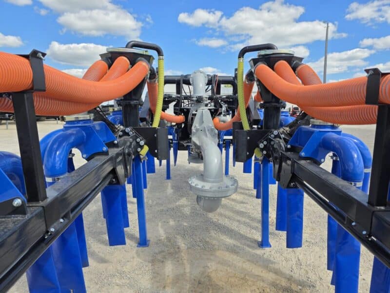 48′ Dribble Bar w. H.D. 6″ Stinger w. Mini Manifolds to 4″ Hoses