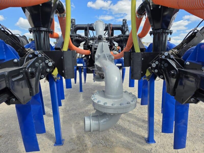 48′ Dribble Bar w. H.D. 6″ Stinger w. Mini Manifolds to 4″ Hoses