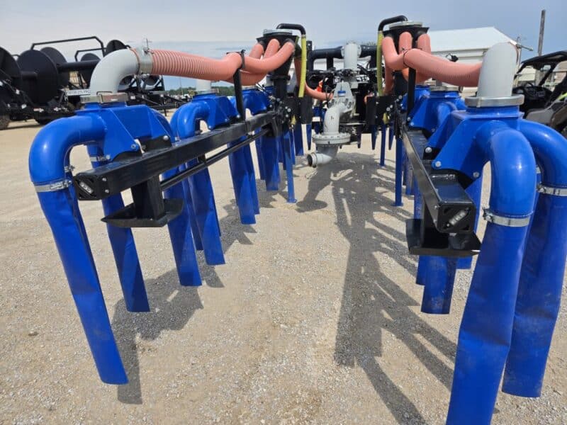48′ Dribble Bar w. H.D. 6″ Stinger w. Mini Manifolds to 4″ Hoses