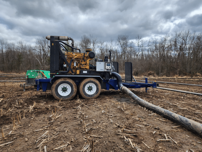 High-capacity manure pumping system set up in the field, built for precision, speed, and consistent nutrient application.