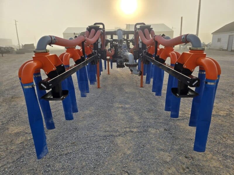 48′ Dribble Bar w. H.D. 6″ Stinger w. Mini Manifolds to 4″ Hoses