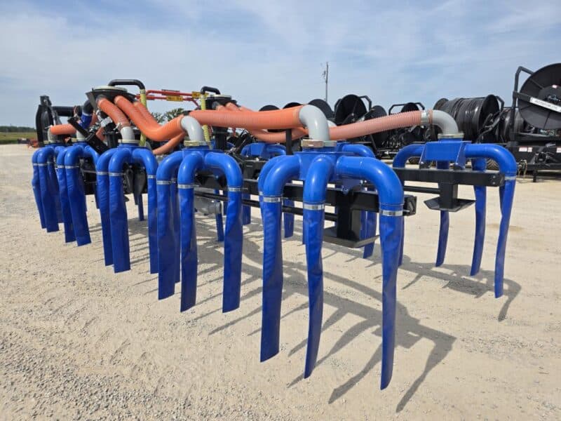 48′ Dribble Bar w. H.D. 6″ Stinger w. Mini Manifolds to 4″ Hoses