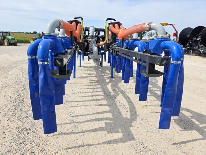 48′ Dribble Bar w. H.D. 6″ Stinger w. Mini Manifolds to 4″ Hoses