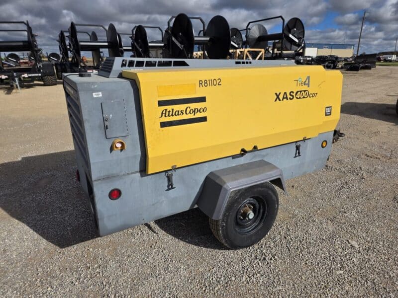 AC-104 400 CFM 2013 Atlas Copco 4.4L CAT Engine Air Compressor
