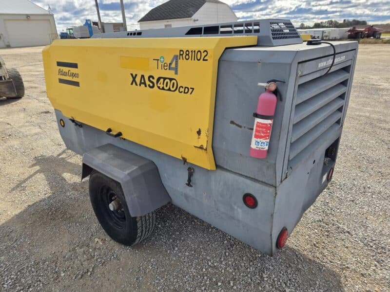 AC-104 400 CFM 2013 Atlas Copco 4.4L CAT Engine Air Compressor