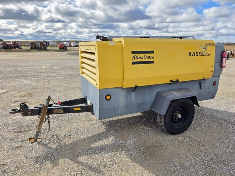AC-104 400 CFM 2013 Atlas Copco 4.4L CAT Engine Air Compressor