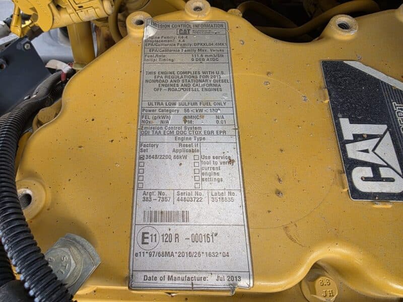 AC-104 400 CFM 2013 Atlas Copco 4.4L CAT Engine Air Compressor