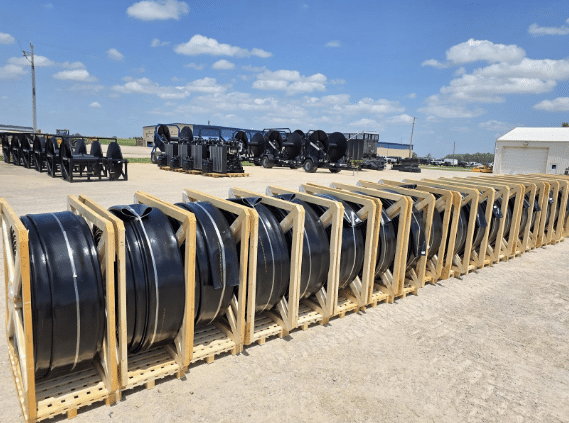 Heavy-duty manure hose reels and dragline fittings — Best Manure Equipment for Sale from Phil’s Pumping & Fabrication.