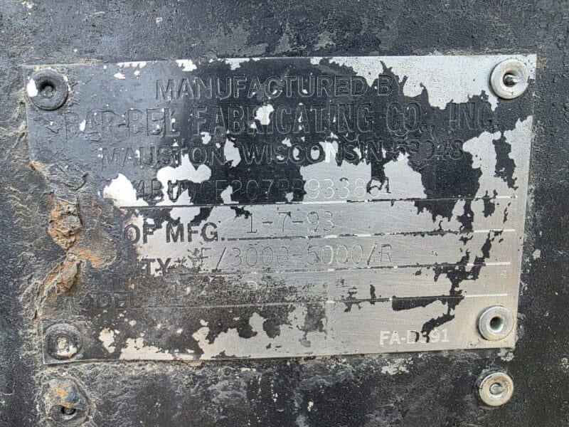 U-4841 1993 Bar-Bel 8000 Gallon Stainless Steel Semi Tanker