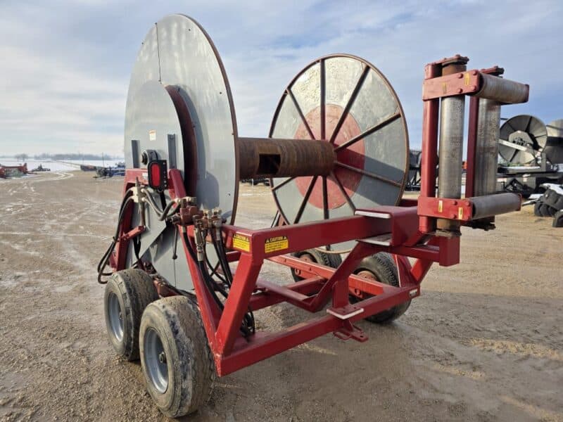 Tandem Axle Hydro Hose Cart with Indexer Holds 1 mile of 6″