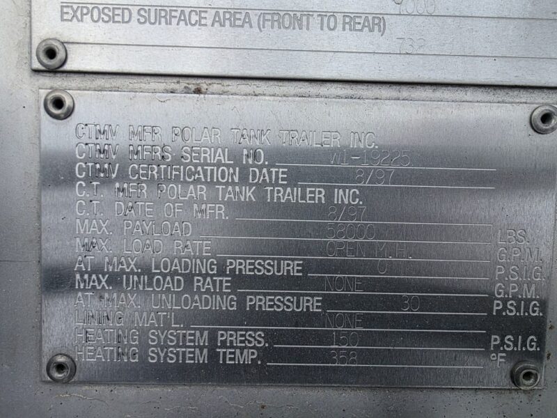 U-4852 1998 Polar 7000 Gallon Stainless Steel Semi Tanker