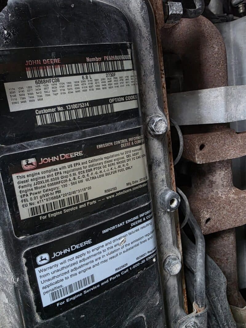 AC-110 750 CFM 2018 Atlas Copco 6.8L John Deere Engine Air Compressor