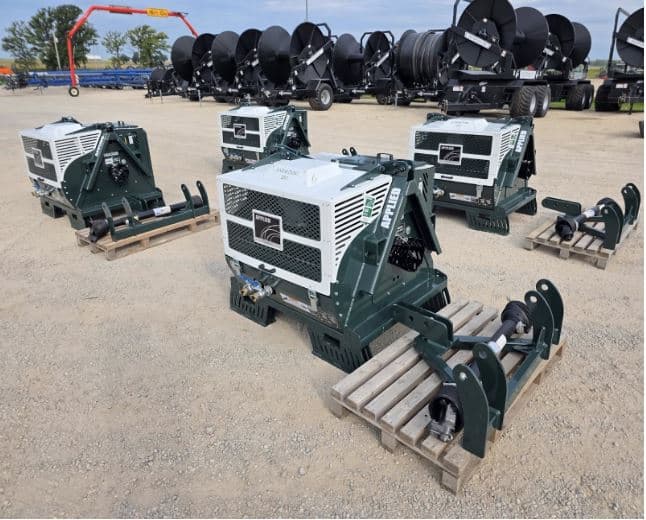 High-capacity portable air compressors ready for farm maintenance, hose clearing, and pneumatic tool operation