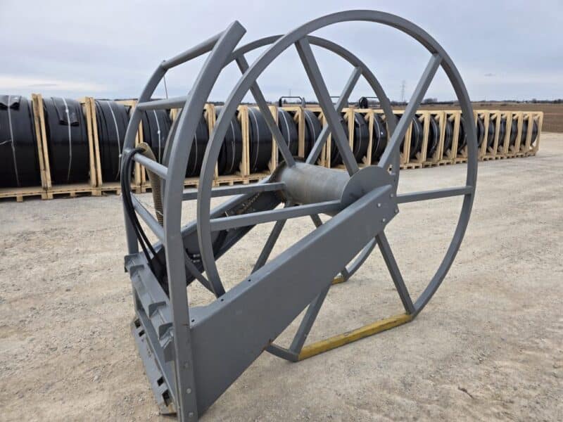 Skid Steer Hose Reel Holds 2000 Ft of 6″